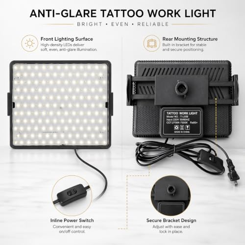 Image of Tattoo Light,Tattoo Supplies and Equipment,Polarized LED Tattoo Work Light,Video Lighting for Video Recording,144 Lighting Beads, can be Controlled by Remote Control