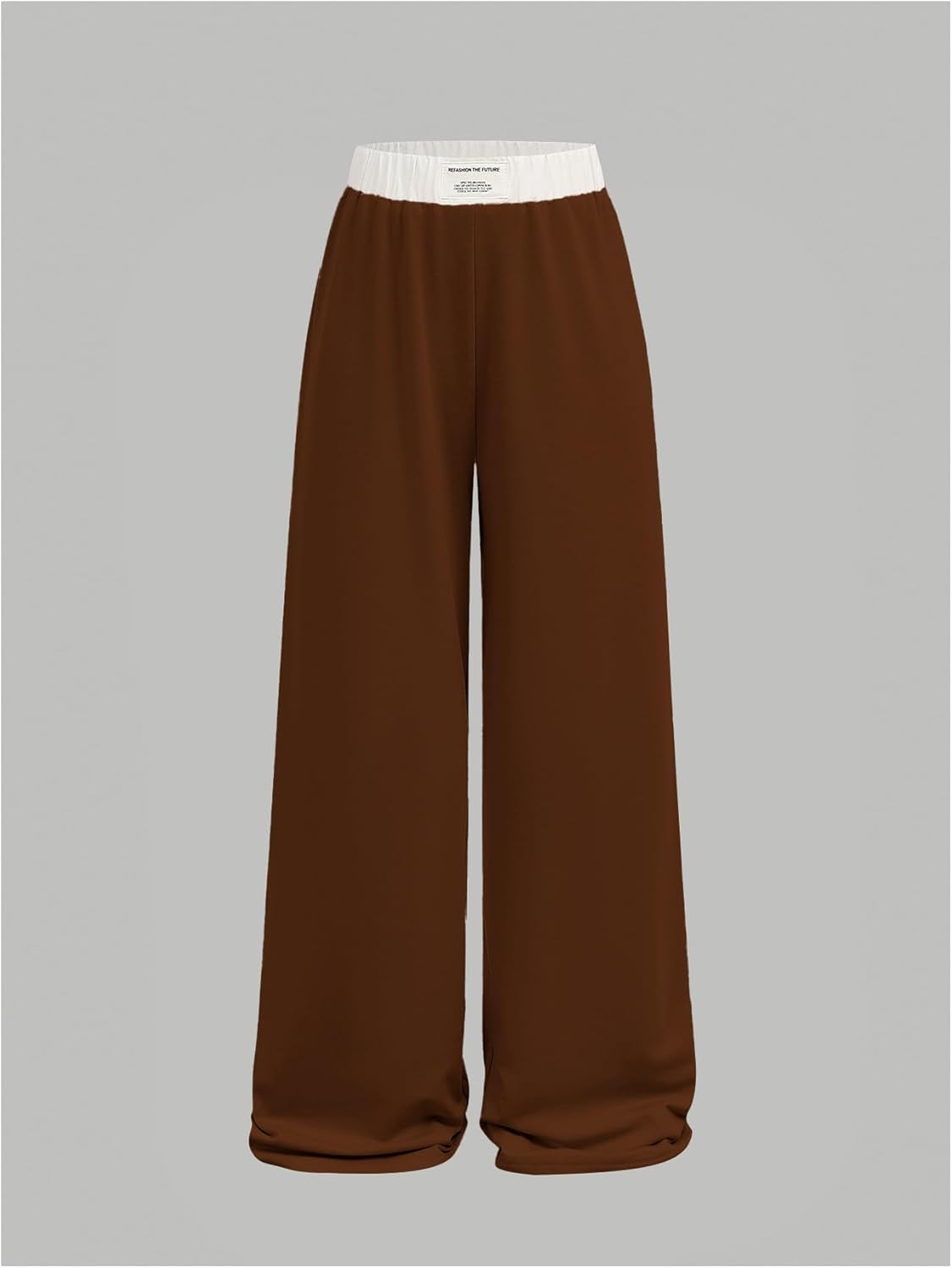 RoseSeek Girl's Baggy Sweatpants Letter Patched Wide Leg Pants Elastic Waist Long Trousers Joggers Trendy