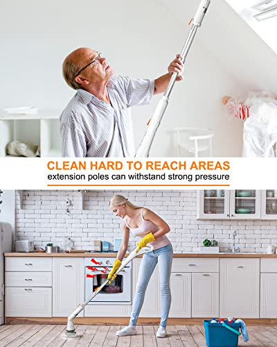Electric Spin Scrubber - Genew Bathroom Scrubber Electric, Electric Cleaning Brush With 4 Replaceable Brush Heads & Adjustable Extension Handle, Shower Scrubber For Tub, Tile, Floor #TOP6