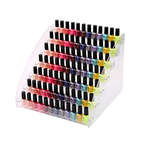 Preisvergleich Produktbild Warooms Nagellack Halter, Universal Transparent Acryl Nagellack Veranstalter Space Saver Nagellack Display hält bis zu 60 Flaschen (2 / 3 / 4 / 5 / 6 / 7 Schichten)