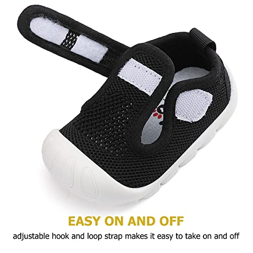 Ailylakp Baby Toddler Girls Boys Shoes Lightweight Breathable For Non-Slip Infant First Walking Shoes Outdoor Toddler Sneakers 6 9 12 18 24 Months Black thumb #2