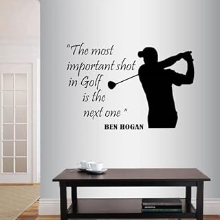Wall Vinyl Decal Home Decor Art Sticker Important Shot Golf Inspirational Quote Phrase Golf Player Golf Course Club Home Room Removable Stylish Mural Design 330