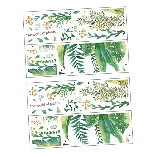 Tofficu 2 conjuntos de decalques tropicais de papel de parede romântico autoadesivo para quarto flor