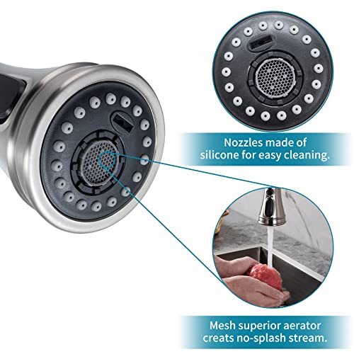 Sadalak Kitchen Faucet Spray Head, Kitchen Sink Faucet Pull Down Sprayer Nozzle Replacement Parts, 3 Modes With Aquablade Stream Spray G1/2 Connector (Not Compatible With Moen, Kohler) #TOP3