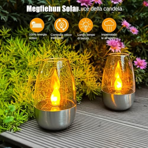 Bougies de table étanches et réutilisables à énergie solaire x6