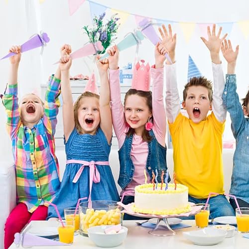 UTEFIF 20stk Schultüte Geschwistertüten Einschulung Schulanfang Geschwisterschultüte Kleine Schultüte Jungen Mädchen Zuckertüte zum Befüllen Geschenkboxen DIY Faltbare Schultüte, mit Aufklebern Band