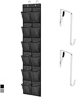 Vista 13 de GORILLA GRIP Organizador de zapatos sobre la puerta, 24 bolsillos grandes de malla transpirable, soporte de almacenamiento colgante que ahorra