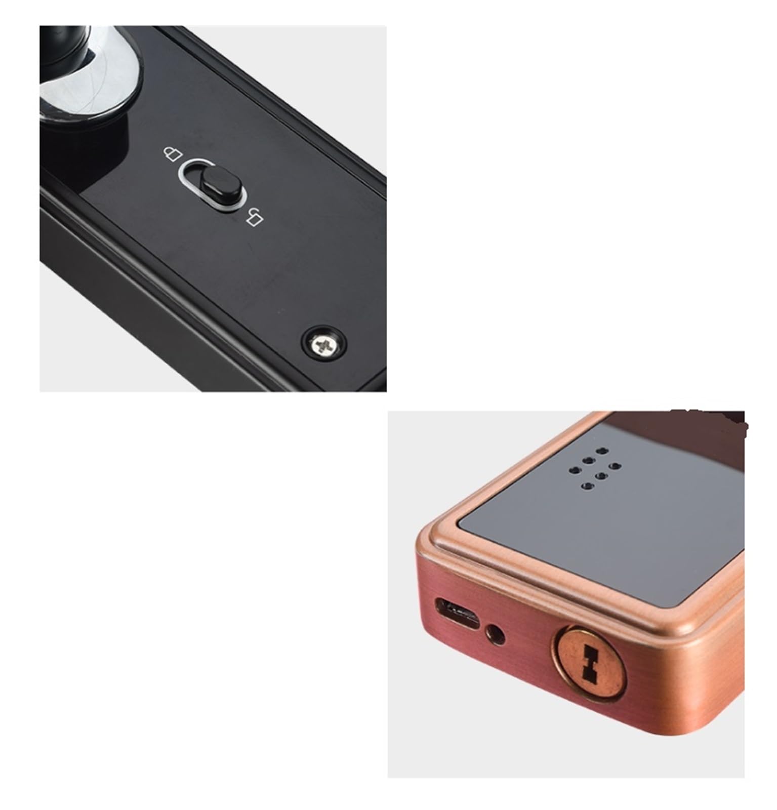 serratura elettrica Serratura elettronica Smart Lock Serratura for porta con impronta digitale senza chiave con maniglia Tastiera touchscreen for ufficio di hotel intelligente(Svart)