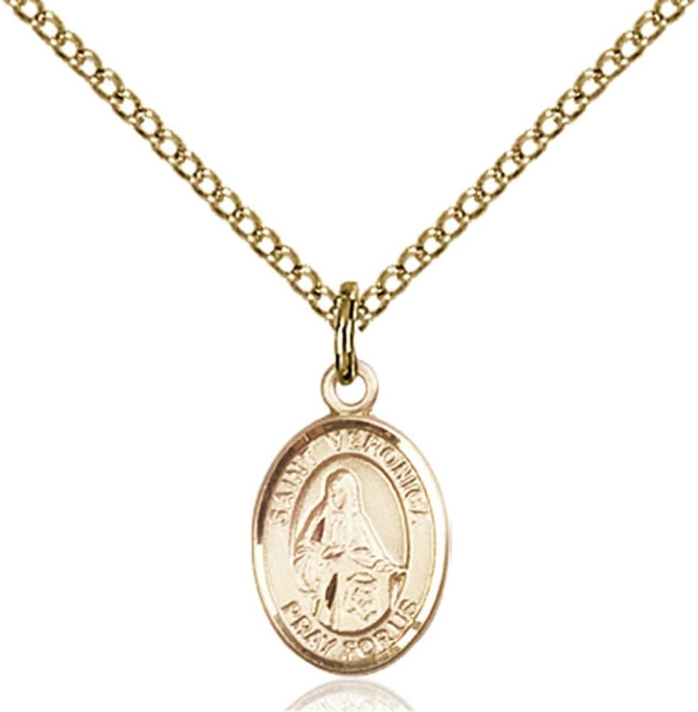 Bonyak Jewelry St. Veronica Hand-Crafted Oval Medal Pendant in 14kt Yellow Gold-Filled