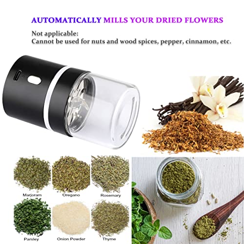 Spacenight Electric Herb Grinder, Usb-Rechargeable, 1.7Oz Glass Herb Chamber - Ideal For Everyday Carry #TOP2