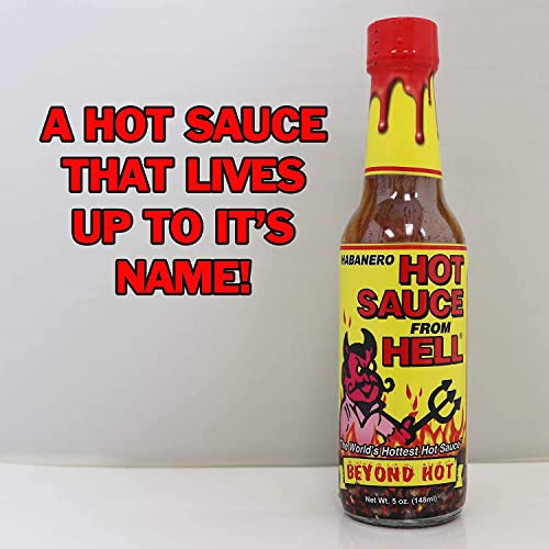 Hot Sauce Gift Set From Hell 4 Pack - 4 - 5 Ounce Bottles Gift Set - Prefect Premium Gourmet Gifts For Men - Try If You Dare! #TOP1