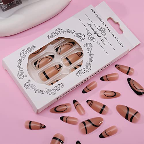 Image of MAYCREATE French Press On Nails, 24pcs, Artificial Gel Set