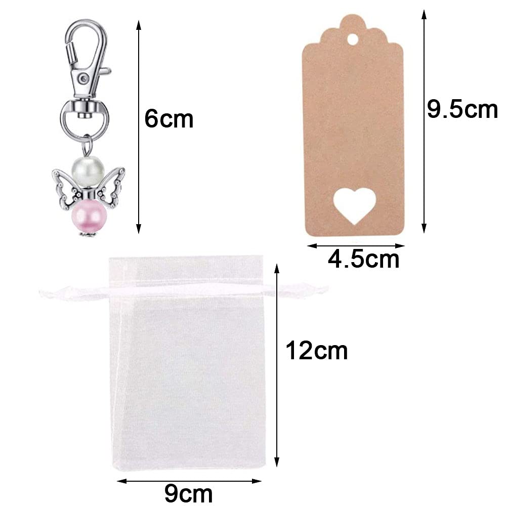 DONQL 32 Pièces Ange Gardien Porte Clés Ensemble, Pendentifs