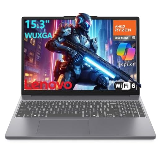 Lenovo 15" FHD+ Gaming Laptop Computer, AMD Ryzen 5 7535HS 6-Core Processor, 8GB DDR5 RAM, 256GB PCIe SSD, WiFi 6, Bluetooth 5.3, Webcam, HDMI, Type-C, Luna Grey, Windows 11 Home (Renewed)