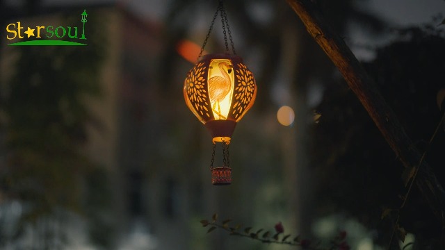 Starsoul Sunflowers Hot Air Balloon Solar Lantern Metal & Glass Solar Hot Air Balloon Hanging - View #3