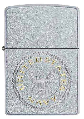 Encendedor Zippo clásico personalizado US Navy plateado miniatura 3
