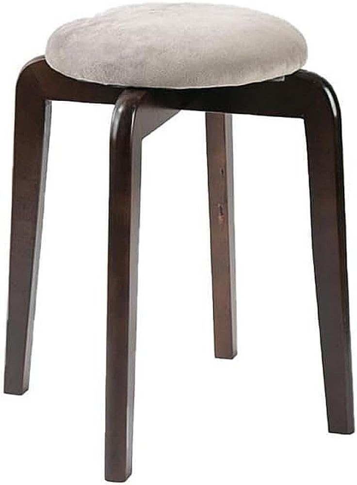 Amazon｜GERRIT 木製 スツール クッション 丸椅子 1脚 木製 合成皮革  