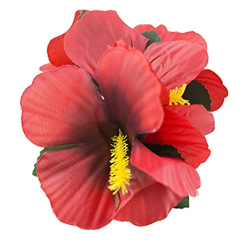 Pinzas para el cabello flor Hibiscus multicolor 12 piezas miniatura 6