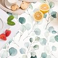 HAOKHOME Shelf Liner and Cabinet Liner Boho Leaf, Self-Adhesive Drawer Liners, Peel and Stick Contact Paper for Kitchen Cabinets and Cupboard, Bathroom Drawers, Green/White 17.3in x 6.5ft