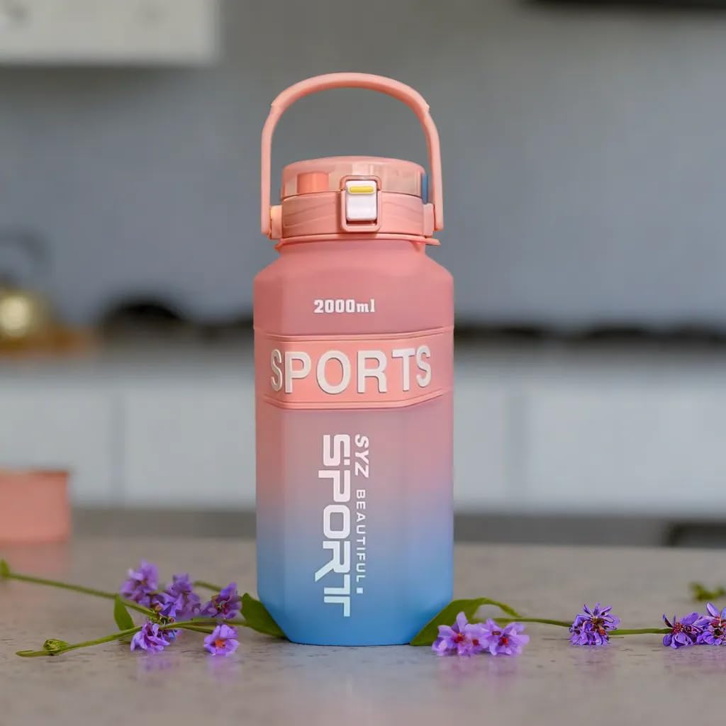 HVG TRADERS 2 Liter Sipper Cycling Water Bottles Summer Water Bottle & Gym Water Bottle BPA-Toxin Free Water Bottles for Office, School and Sports Water Bottle for Women, Men & Kids.-image-2