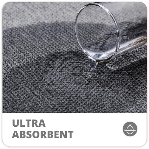 Image of Bath Mat,Ultra Thin Bathroom Rugs,Rubber Bath Mats for Bathroom,No Slip Bath Rug,Quick Dry,Machine Washable,Low Pile,Absorbent,Shower Outside,Sink,Home Decor Accessories.Dark Grey,1'8 inchx2'8 inch(20x32inch)