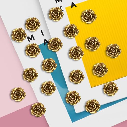 Image of 20 Pcs Enamel Rose Flowe Brooches Pins for Women Colorful Floral Brooch Flower Lapel Pin Badge Crafts Breastpin Jewelry Gift for Women Men Clothing Bags Backpacks Jackets Hat