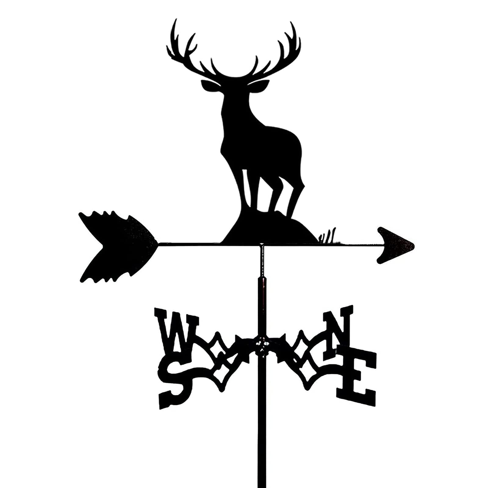 Retro e Weathervane Stainless Steel Weather Vane with Mounting Bracket Wind Direction Indicator Wind Vane Weathercock-Animal Figurines Design Ornaments