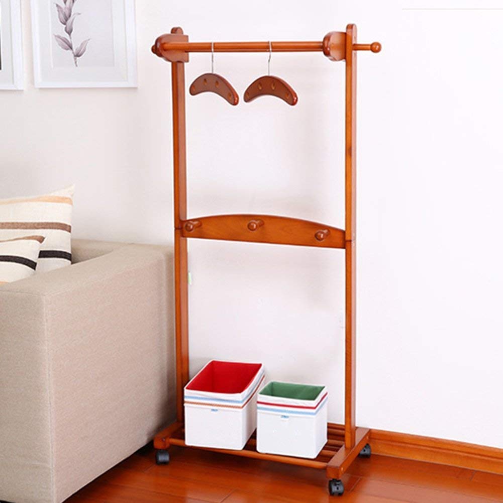 Portant à vêtements gain de place avec double étagère de rangement pour linge