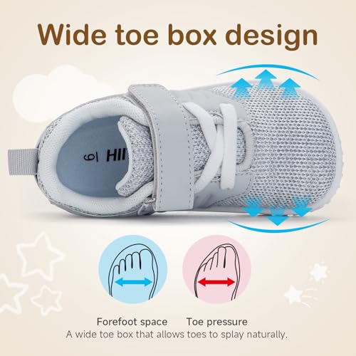 HIITAVE ​Toddler Sneakers Lightweight Boys Girls Barefoot Shoes for Walking Running Tennis Playing3