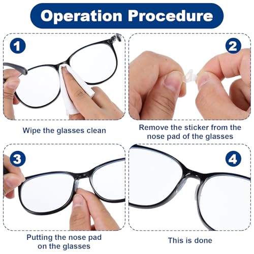 Ptwola Conjunto de 42 peças de retentores de óculos, almofadas de nariz adesivas antiderrapantes, al