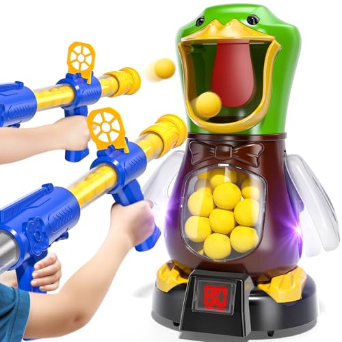 BABY HOME Duck Shooting Toys for Kids 3-5 Years, 2 Packs of Foam Shooting Toy with Movable Shooting...