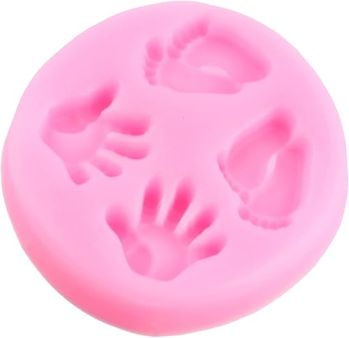 Miniatura 3 de Moldes de silicona para bebé, molde de fondant para pies de bebé, moldes de silicona de mano para baby shower, decoración de pasteles, decoración de