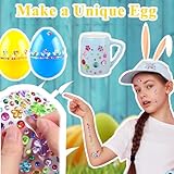 2.4” Fillable Easter Eggs, 24Pcs Empty Plastic Easter Eggs with 4Sheet Gem Stickers, DIY plastic easter eggs fillable Decorating Kit easter egg fillers- easter egg hunts Easter Basket Stuffers Fillers - Image 3