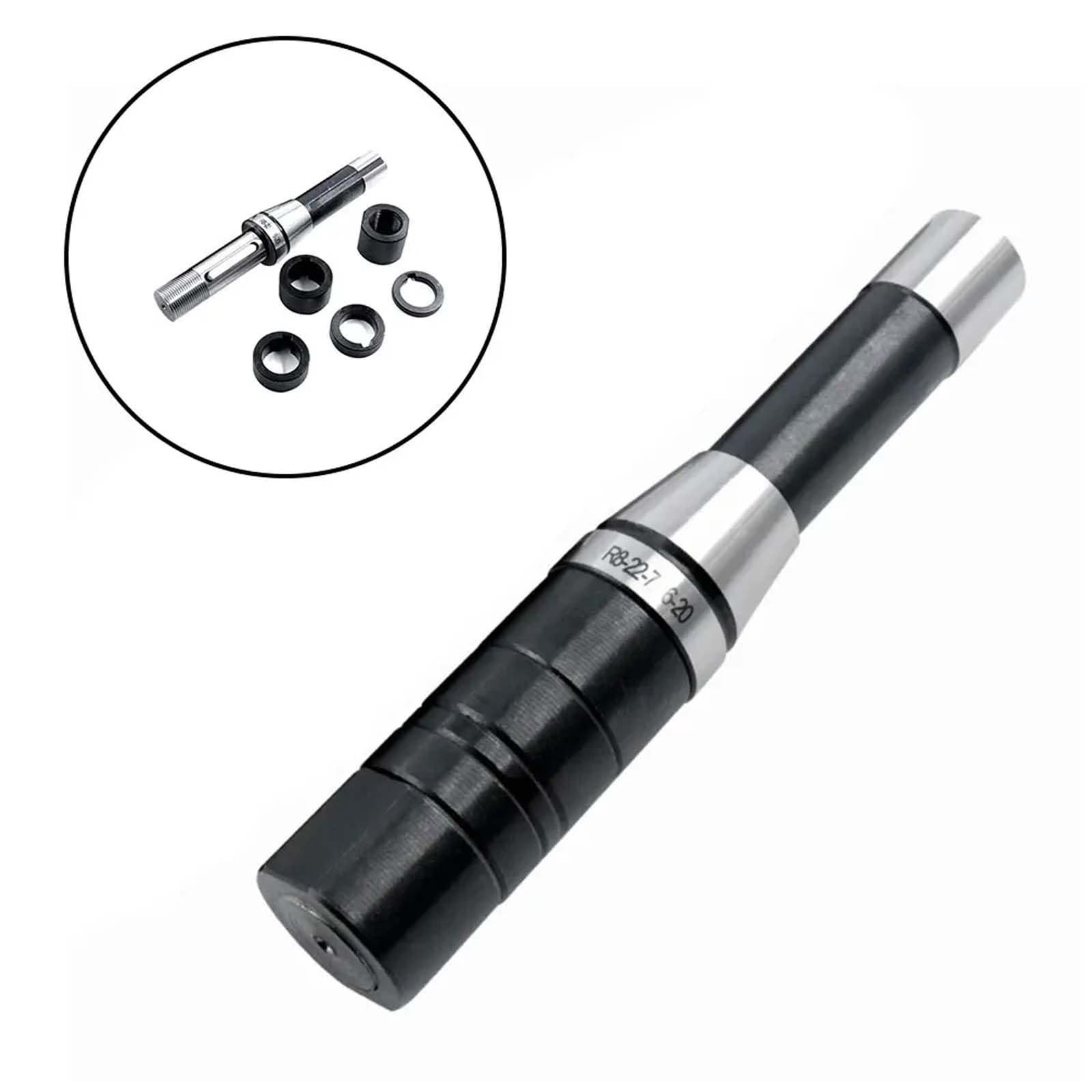 R8 Trzpień do Frezowania z Chwytem Poziomym R8-22-7/16-20 Dyszel do Frezarki Zębatej 22mm Frez Czołowy Piły do ​​cięcia Wzdłużnego