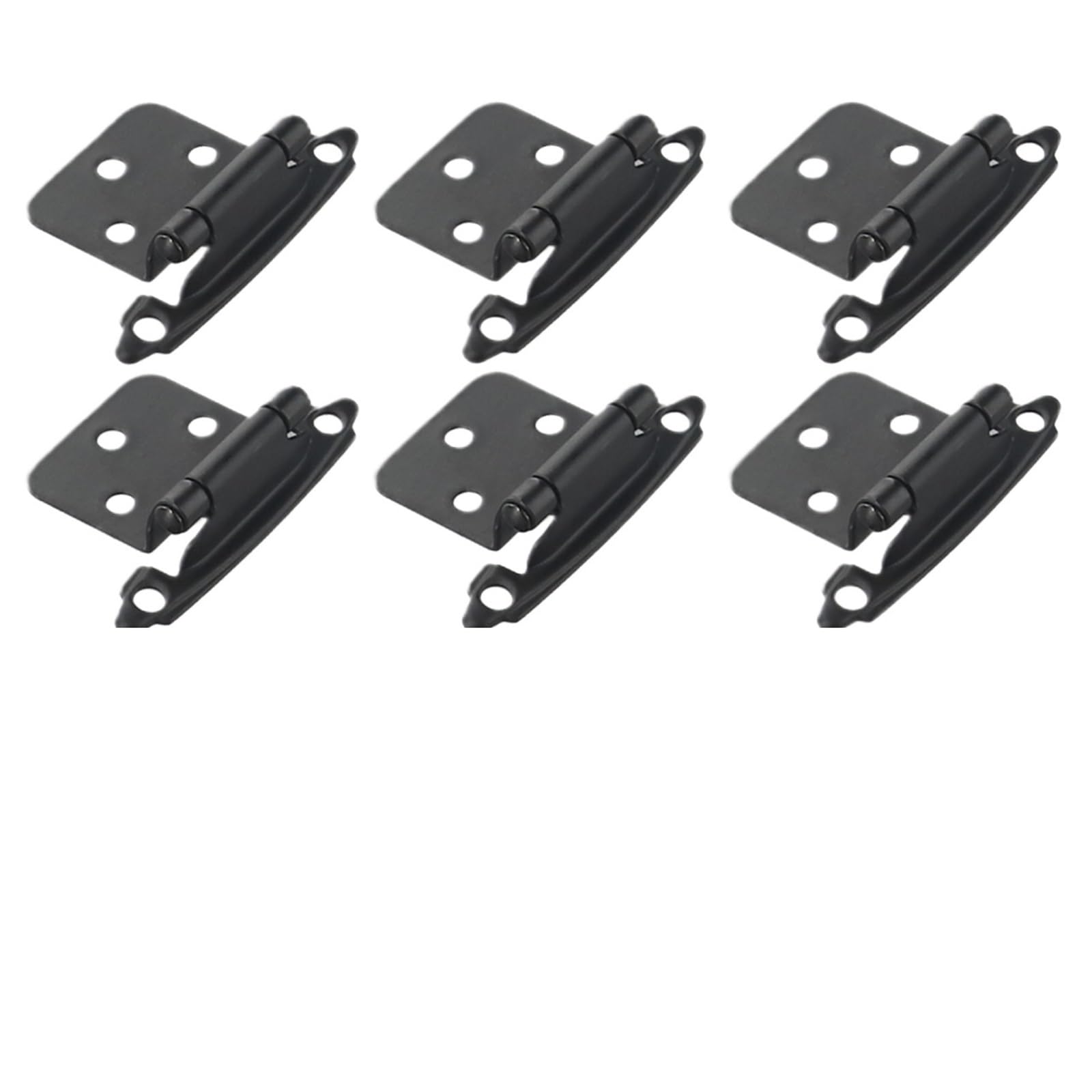 10PCS Door Hinges Cabinet Drawer Cold-Rolled Steel(Black)