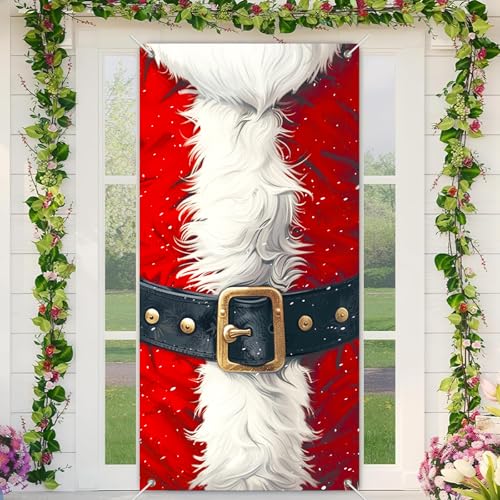 BlissYard Christmas Door Cover Belt Entry Scene 35x71 Inch Polyester
