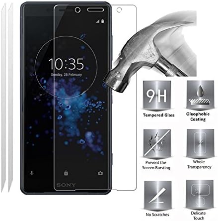 TeKKno® 2x TEMPERED GLASS 9H Hardness LCD Screen Protector Guard Cover for Sony Xperia XZ2