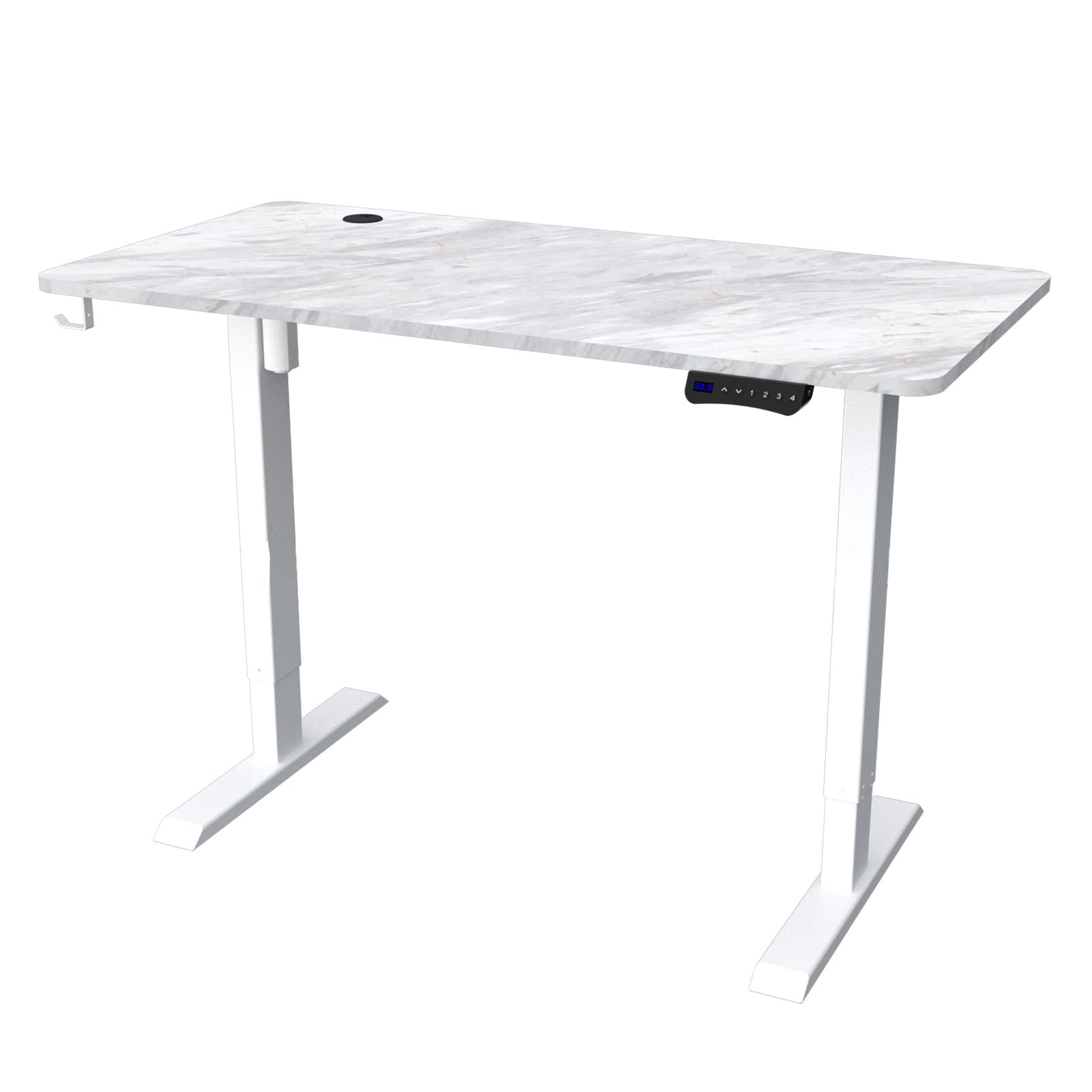 MYUYEE Standing Desk, 55X24In,140/120X65Cm Intelligent Rising Desk Computer Workstation For Sturdy Writing (Marble Color)