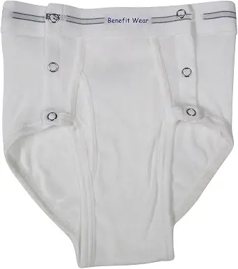 Men's Cotton Briefs with Side Snap Closure