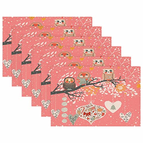 Set de table chouette lot de 6 lavables antidérapants pour repas - 6