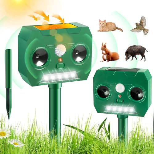 【2025新登場 動物撃退器】猫よけ 超音波 猫避け PIEPIEGO 猫よけ対策 人気版 害獣撃退器 効果絶大 犬よけ 鳥よけ LED強力フラッシュライト 赤外線センサー 二つ 超音波スピーカー ソーラー充電 超長待機 IP66防水防塵 120° 12m