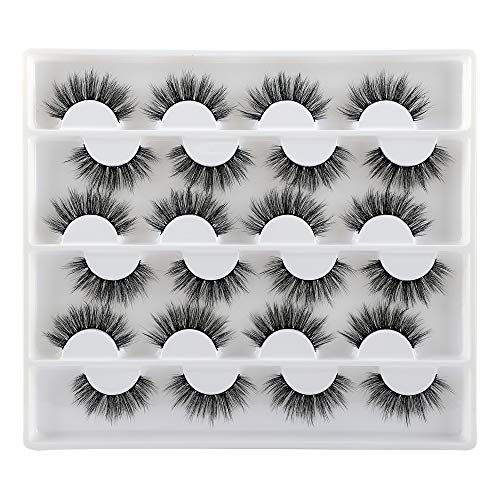 12 Pairs Fake Eyelashes, FANXITON Fluffy Lashes Natural Volume False Eyelashes Pack