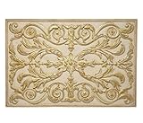 Kitchen Backsplash Premium Real Metal Mural Medallion Hand Made Textured Wall Tile (Shaded Ivory and Gold)