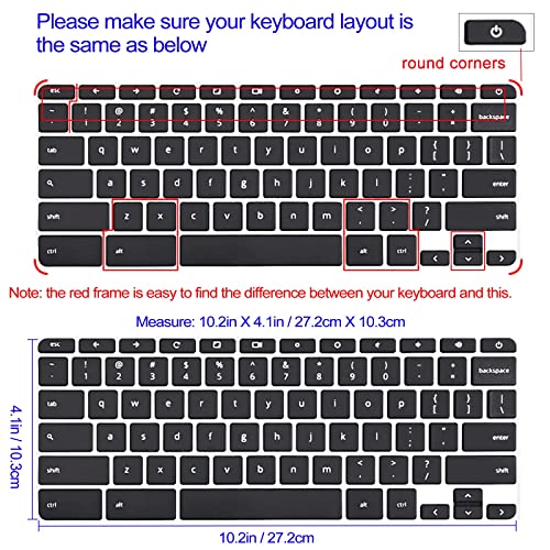 Sanforin Silicon Keyboard Cover Skin For Hp Chromebook 11 X360 11.6", Chromebook 11 G2/G3/G4/G5/G6 Ee/G7 Ee 11.6’’, Hp Chromebook 14-Ca 14-Ak 14-X Series,Hp Chromebook 14 G2 G3 G4,Red Flower #TOP1