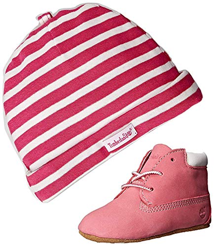 Timberland Baby Girl's Crib Shoes Bootie Pink Soft Bottom 9680R Gift Set (2 Baby)