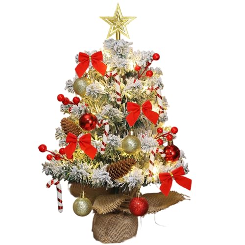 CLIUNT Mini Weihnachtsbaum mit Beleuchtung LED, 45cm Kleiner...