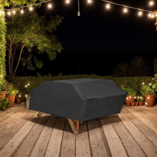 Couvre-table de pique-nique rectangle étanche noir 59x32x73 - 5