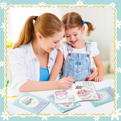 Image of Bulk Tea Party Coloring Books, 96Pcs Tea Time Mini Drawing Booklet for Kids