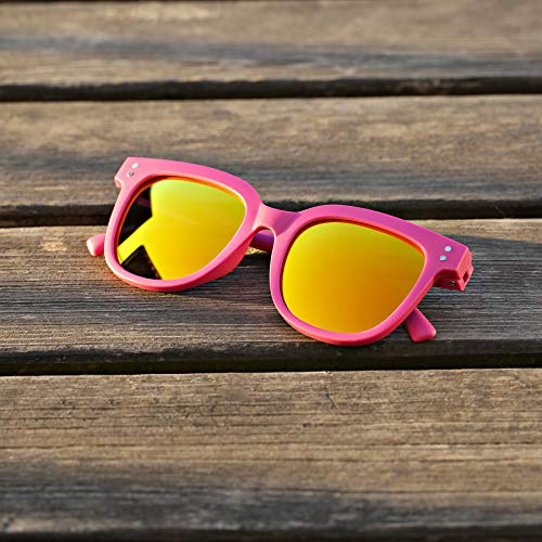 Polarized Sunglasses For Kids Butterfly Toddlers Shades - Ages 2-10, Unbreakable, 99% Uva Uvb Protection 2Pack (Rose Red/Red Mirrored+Matte Green/Grey) #TOP6