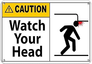 Caution Watch Your Head Tin Sign Warning Metal Sign Vintage Wall Decor for Home Farm Bar Coffee Shop Club Decoration 12x8 Inch